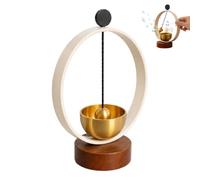Campanello Sonoro Decorazione per Casa con Rintocco e Base in Legno | Campanella Decorativa In Metallo Per Soggiorno Camera Da Letto Armadietto Tavolo Comodino Rilassamento Yoga