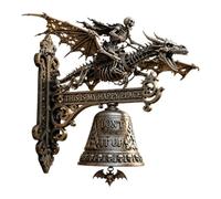 Campanello Teschio Cavaliere Resina Vintage Gotico Resistente alle