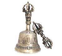 Campanello tibetano buddista per meditazione - Campana illuministica in, strumento sonoro sacro rituale, strumento di energia spirituale, per la guarigione, la messa a fuoco, yoga, meditazione