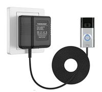 Campanello trasformatori 24 V/500 mA, Trasformatore campanello cavo di alimentazione AC nero, accessorio Smart Home compatibile con Ring Video Campanello (5m)