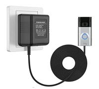 Campanello trasformatori, 24V 500MA Adattatore di alimentazione Cavo Trasformatore Smart Home Accessori Compatibili per Ring Door Bell Video Campanello 2 Pro (10m black)