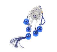 Campanello Vento Occhio Malocchio Blu in Metallo, Stile Retro | Decorazione da Appendere per Giardino e Esterno, Amuleto Feng Shui, Resistente allo Sbiadimento, con Nappe