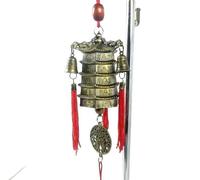 Campanello Vento Sospesa Portafortuna Feng Shui Oriente Torre Esagonale Ottone