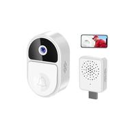 Campanello video intelligente, Applicazione campanello, batteria a basso consumo energetico, wifi, videocitofono, spioncino, 720p, for porta per casa intelligente, casa, ufficio(WHITE)