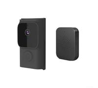 Campanello video WiFi con connessione wireless 2.4G, comunicazione audio bidirezionale, HD, controllo app per la sicurezza domestica (nero)