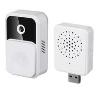 Campanello Video Wireless Wifi Tuya V9 Bianco 128g 1000mah per Ufficio | Plastica, Visione Notturna, Installazione Facile, Registro Visitatori Criptato