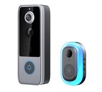 Campanello WiFi intelligente e telecamera di sicurezza in uno, vista dal vivo, audio bidirezionale, visione notturna a colori, rilevamento del movimento, archiviazione cloud, resistente alle