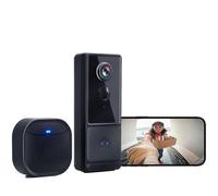 Campanello WiFi wireless esterno impermeabile 1080P IPX66 Campanello senza fili con telecamera Rilevazione Umana PIR Visione Notturna Prova di 7 giorni di archiviazione in cloud Supporta la scheda SD