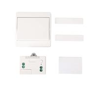 Campanello wireless autoalimentato, senza batteria, senza fili, a lunga distanza, con ricevitore, facile installazione, senza cablaggio, senza fori, per casa e ufficio, ABS bianco