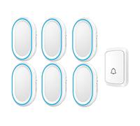 Campanello wireless impermeabile Portata 300 m 58 melodie 4 livelli di volume Confezione da 7 Nero Bianco(White)