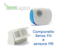 CAMPANELLO WIRELESS SENZA FILI CASA UFFICIO PORTA IMPERMEABILE DISTANZA