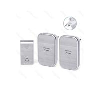 campanello wireless silver digitale con 2 ricevitori - impermeabile trasmissione fino a 150mt 36 suonerie campanello senza fili
