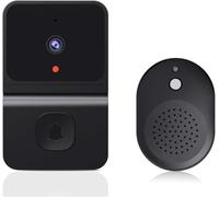 Campanello Wireless WiFi per Esterni con Telecamera HD, Campanello di Sicurezza, Visione Notturna, Videocitofono, Voce E per Monitor di Casa, Telefono di Casa, Black
