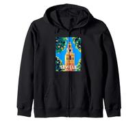 Campanile della Cattedrale in Siviglia Orange Garden Siviglia Spagna Felpa con Cappuccio