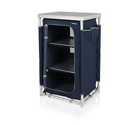 Campart CU-0410 - Credenza da campeggio Nantes - 4 piedi regolabili - 3 compartimenti - Blu, Grande
