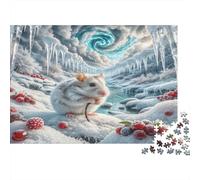 Campbell's Hamster - Carta resistente - Criceto nella caverna gelida con bacche - Puzzle - Antistress - Regalo di compleanno - 38x26cm/1000 pezzi