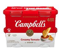 Campbell's Zuppa cremosa di pomodoro, snack perfetto per il pranzo, 200 ml, adatta al microonde, 4 pezzi
