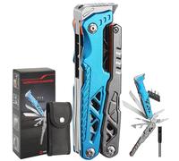 Campeggio Accessori Utili 17in1 Multitool Idee Regalo Uomo Regali Natale con Coltello Martello Pinze Seghetto Cacciavite e Guaina per Escursionismo Regali Natale