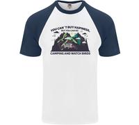 Campeggio & Bird Watching Divertente Uomo S/S Baseball T-Shirt