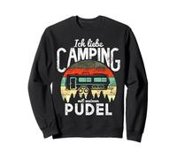 Campeggio Cane Camper Amo Camping Barboncino Vintage Felpa