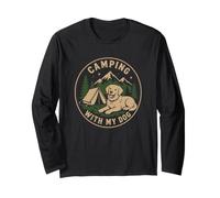 Campeggio con Il Mio Cane Montagna Foresta All'aperto Maglia a Manica