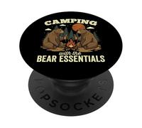 Campeggio con l'orso Essentials Funny Outdoor Design PopSockets PopGrip Adesivo