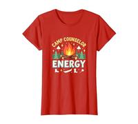 Campeggio Consulente Energia Avventura All'aperto Grafica Maglietta, Donna, Rosso, M