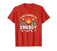 Campeggio Consulente Energia Avventura All'aperto Grafica Maglietta, Uomo, Rosso, XL