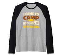 Campeggio Dormire in Non Una Mattina Camper Umorismo All'aperto Relax Maglia con Maniche Raglan