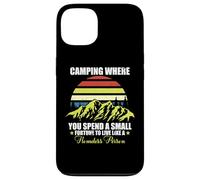 Campeggio dove spendi una piccola fortuna Vintage Camping Meme Custodia per iPhone 13