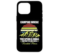 Campeggio dove spendi una piccola fortuna Vintage Camping Meme Custodia per iPhone 16 Pro Max