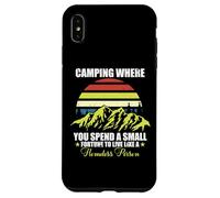 Campeggio dove spendi una piccola fortuna Vintage Camping Meme Custodia per iPhone XS Max