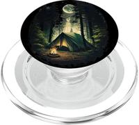 Campeggio foresta notte stelle camper natura tenda scout PopSockets PopGrip per MagSafe