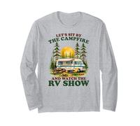 Campeggio retrò Guardando Lo Spettacolo di Camper Campfire Maglia a Manica