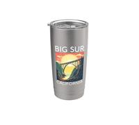 Campeggio retrò nella foresta della costa centrale di Big Sur California Beach Bicchiere termico in acciaio inox doppia parete