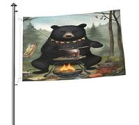 Camper Bear Welcome Garden Flag Bandiere Bifacciali 2x3 per Esterni, per Cortile, Patio, Prato Esterno