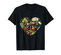 Camper Camping lover heart hiking gift men women kids camp Maglietta