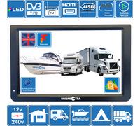 Camper Caravan Barca 12 " Pollici Portatile TV Freeview HD USB & SD Pvr 12 V 240
