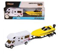 Camper Con Motoscafo Modellino in Metallo Metal World Scala 1:48
