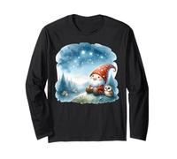 Camper Gnome And Cute Owl Loves Camping In The Nature Maglia a Manica