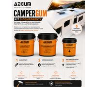 CAMPER-GUM PRO Impermeabilzza, Risana, Protegge KIT : PRIMER + GUAINA + LUCIDO