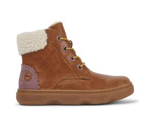 CAMPER Kiddo - Stivali per Bimbe - Marrone, taglia 31, Pelle liscia/Tessuto in cotone