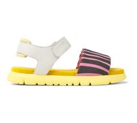 CAMPER Oruga - Sandali per Bimbe - Bianco,Rosa,Grigio, taglia 27, Tessuto in cotone/Pelle liscia