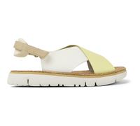 CAMPER Oruga - Sandali per Donna - Bianco,Giallo,Beige, taglia 41, Pelle liscia/Tessuto in cotone