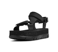 Camper Sandali con zeppa Oruga Up K201037 Pelle liscia Donna Nero 38