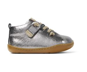 CAMPER Peu - Chiusura automatica per PRIMI PASSI - Grigio, taglia 24, Pelle liscia