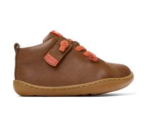 CAMPER Peu - Chiusura automatica per PRIMI PASSI - Marrone, taglia 21, Pelle liscia