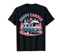 Camper Retro RV Campfire Chitarra Night Forest Maglietta