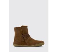 CAMPER Stivaletti slip-on Peu in nabuk con lacci elasticizzati e punta tonda 40 Marrone