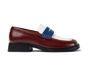 CAMPER Twins - Scarpe formali per Donna - Borgogna ,Bianco,Blu, taglia 39, Pelle liscia